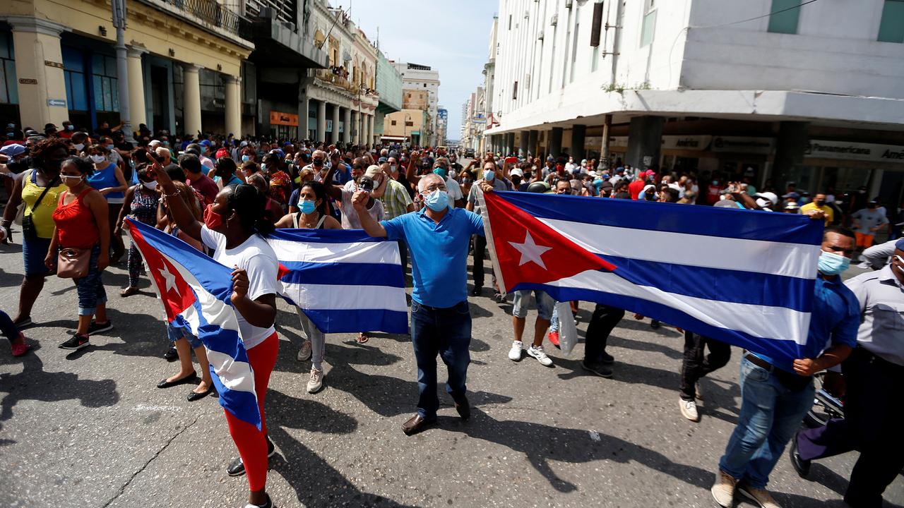 Proteste in Havana, Kuba.